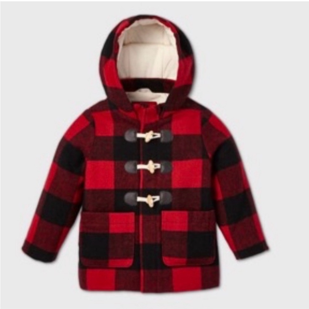 Cat & Jack Red and Black Plaid Jacket